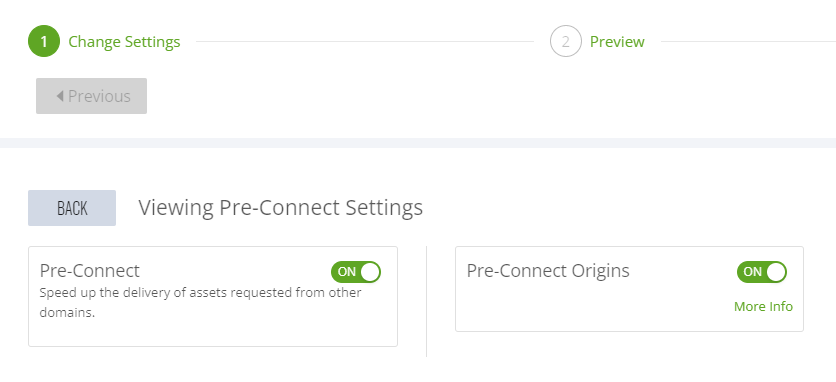 preconnect setting